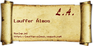 Lauffer Álmos névjegykártya